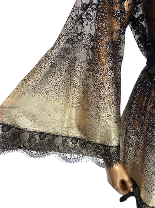 Sleeve trim with Eyelash lace